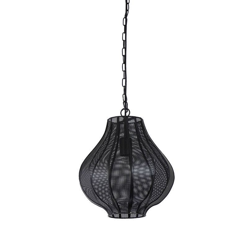 Foto van Light & living - hanglamp micha - 30.5x30.5x36.5 - zwart