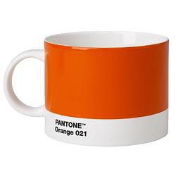 Foto van Pantone mok 104 x 80 mm keramiek 475 ml oranje/wit