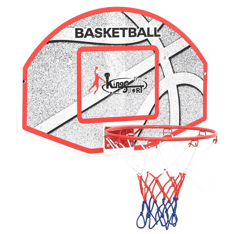 Foto van The living store basketbalset - stevige basketbalset - hdpe - 66x44.5cm - geschikt voor binnen en buiten