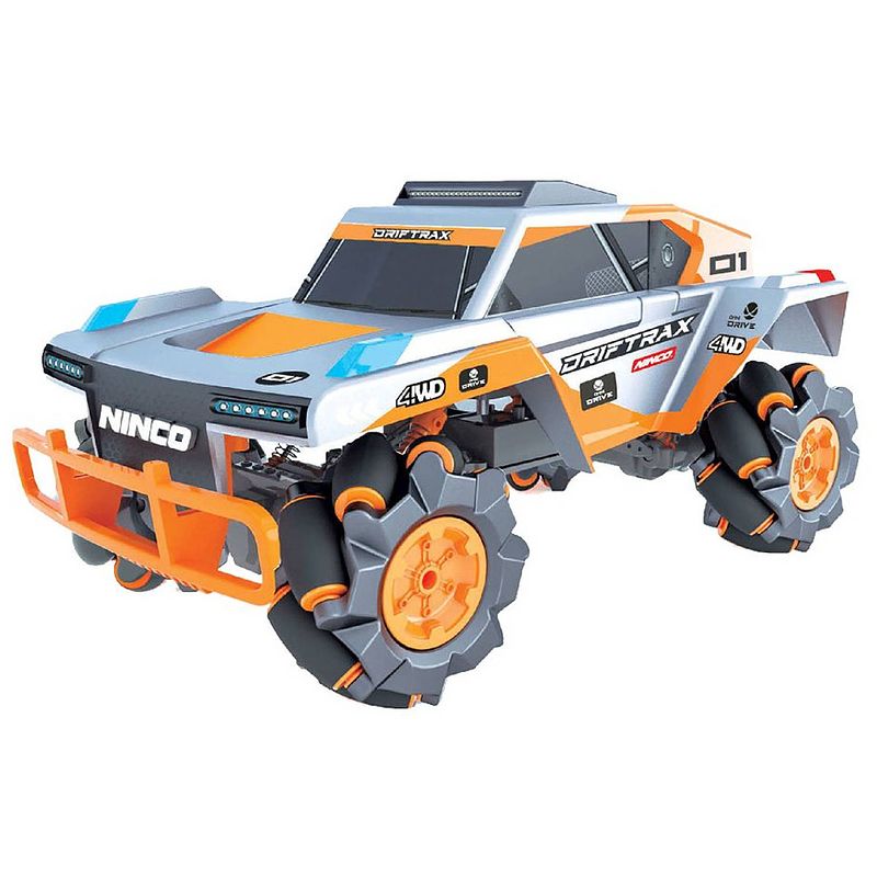 Foto van Ninco raceauto rc drift trax jongens 34 cm grijs/oranje 2-delig