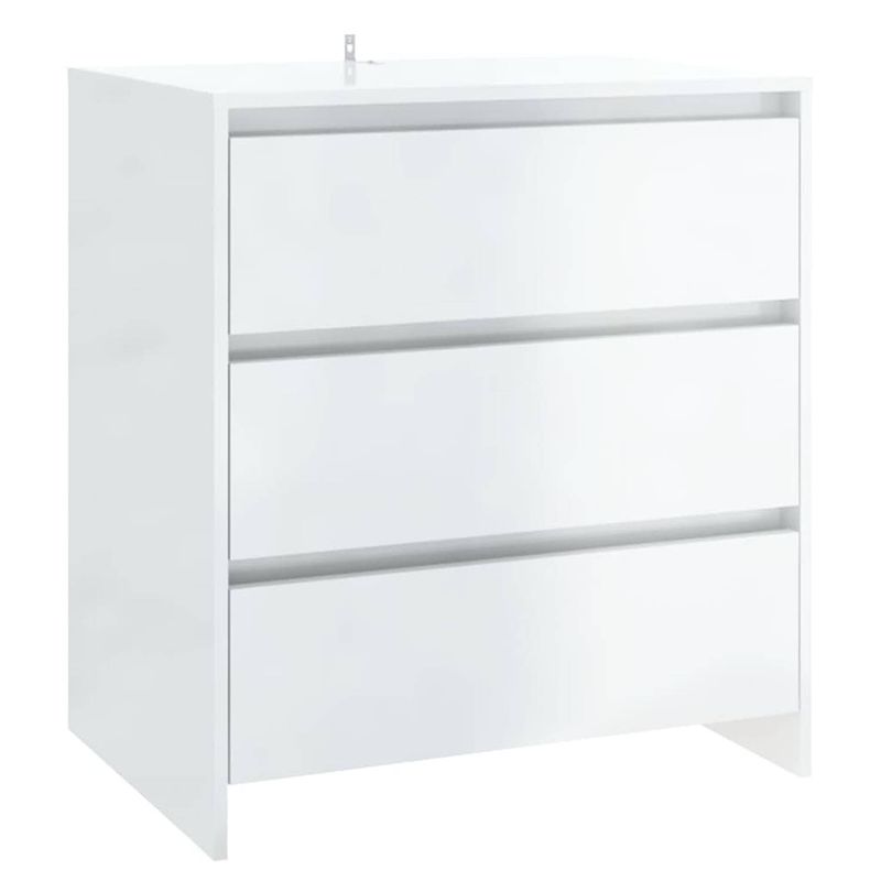 Foto van Vidaxl dressoir 70x41x75 cm spaanplaat hoogglans wit