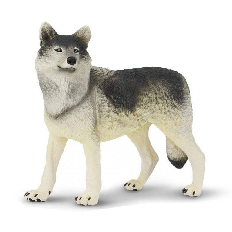 Foto van Safari wilde dieren wolf junior 12,5 cm grijs