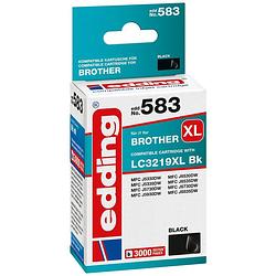 Foto van Edding cartridge vervangt brother lc3219xl bk compatibel single zwart edd-583 18-583