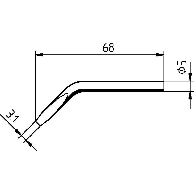 Foto van Ersa 0032jd soldeerpunt beitelvorm, gebogen grootte soldeerpunt 3.10 mm inhoud: 1 stuk(s)