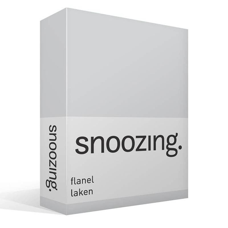 Foto van Snoozing - flanel - laken - lits-jumeaux - 240x260 - grijs