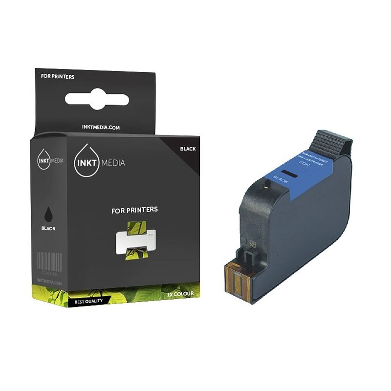 Foto van Inktmedia® -navulinkt - geschikt hp 15 c6615de inktcartridge zwart - navul inkt - refill inkt