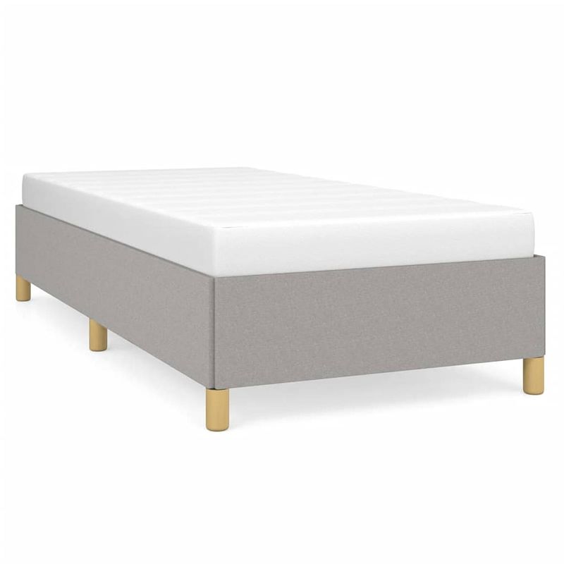 Foto van The living store bedframe lichtgrijs - 203 x 83 x 35 cm - ademend - duurzaam - inclusief montagehandleiding