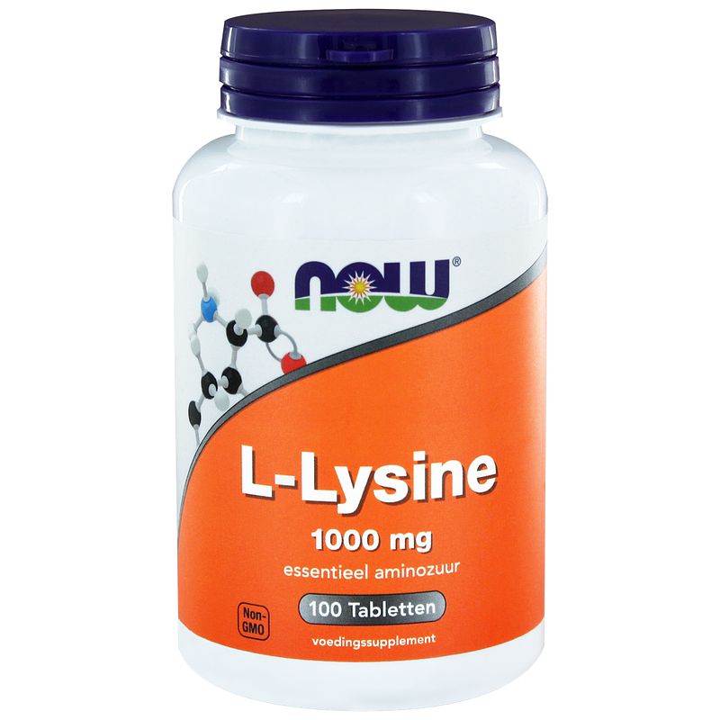 Foto van Now l-lysine 1000mg tabletten