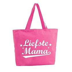 Foto van Liefste mama shopper tas - fuchsia roze - 47 x 34 x 12,5 cm - boodschappentas / strandtas