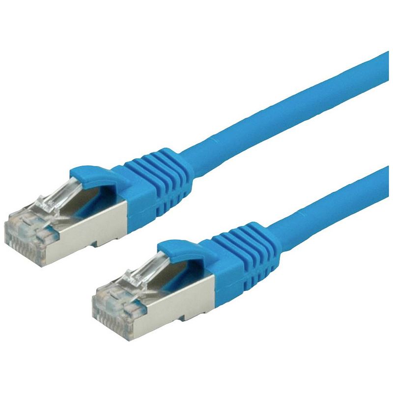 Foto van Value 21.99.1234 rj45 netwerkkabel, patchkabel cat 6 s/ftp 1.00 m blauw afgeschermd (dubbel), halogeenvrij, vlambestendig 1 stuk(s)