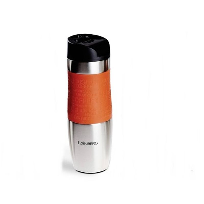 Foto van Edënbërg thermosfles in rvs - travel mug - thermos beker - 480 ml - oranje - oranje, rvs