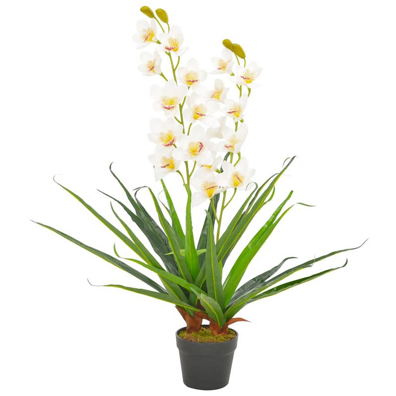 Foto van Vidaxl kunstplant met pot orchidee 90 cm wit