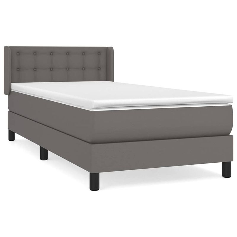 Foto van The living store boxspringbed - kunstleren bedframe - 203x93x78/88 cm - pocketvering matras - huidvriendelijk topmatras