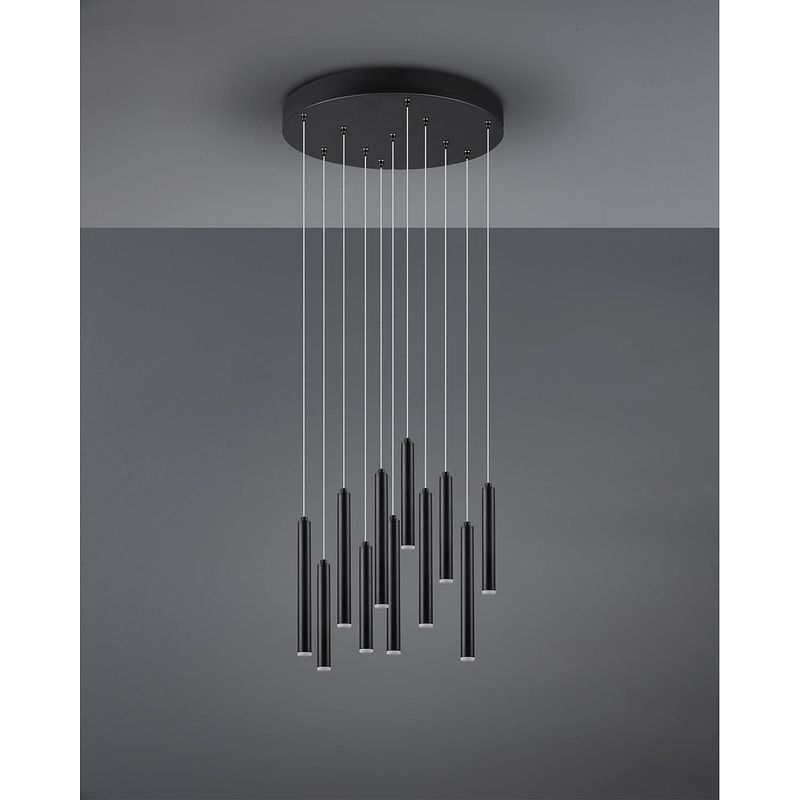 Foto van Industriële hanglamp tubular - metaal - zwart