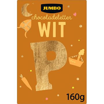 Foto van Jumbo chocoladeletter wit p 160g aanbieding bij jumbo | 2 voor 4.50