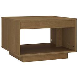 Foto van The living store salontafel 50x50x33-5 cm massief grenenhout honingbruin - tafel