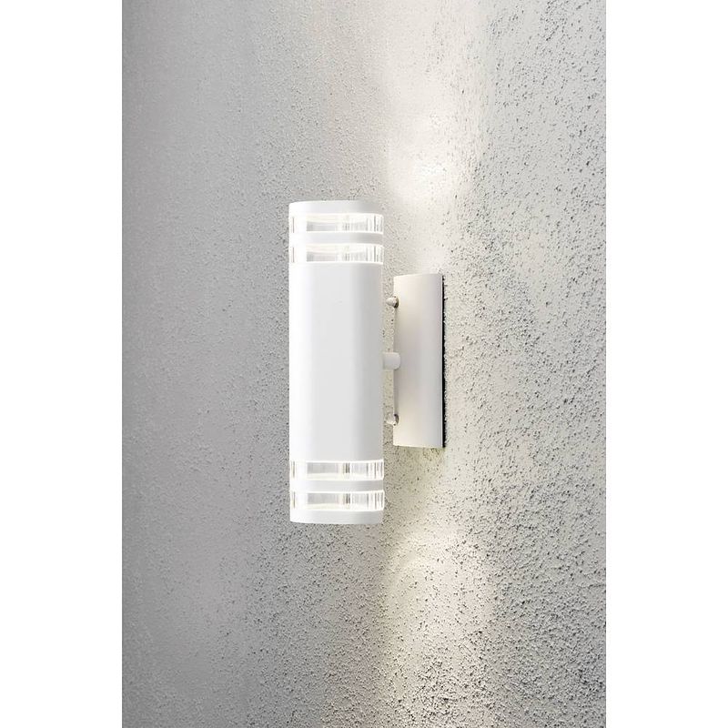 Foto van Konstsmide modena up & down big 7516-250 buitenlamp (wand) halogeen gu10 70 w wit