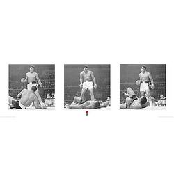 Foto van Pyramid muhammad ali liston triptych kunstdruk 95x33cm