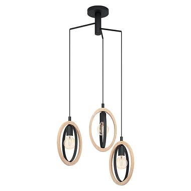 Foto van Eglo hanglamp basildon cluster 3 lamps - zwart/bruin - leen bakker