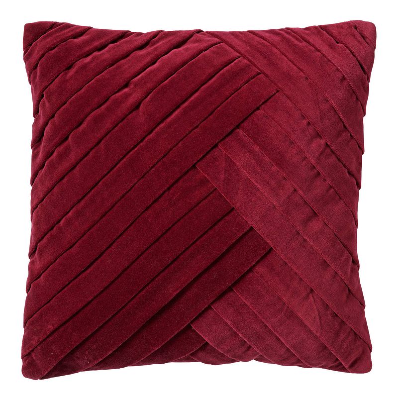 Foto van Dutch decor gidi - sierkussen velvet 45x45 cm merlot - rood - rood