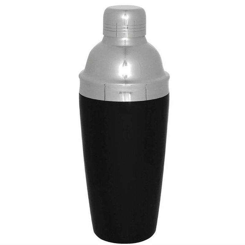 Foto van Casa di elturo cocktailshaker blackjack - rvs - zwart - ø 9,5 x h 22 cm