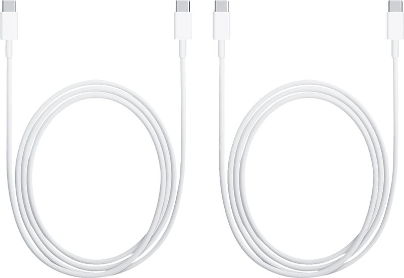 Foto van Apple usb c naar usb c kabel 2m kunststof wit duo pack