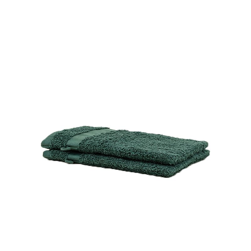 Foto van Presence 2-pack luxe washandjes kleur: donkergroen