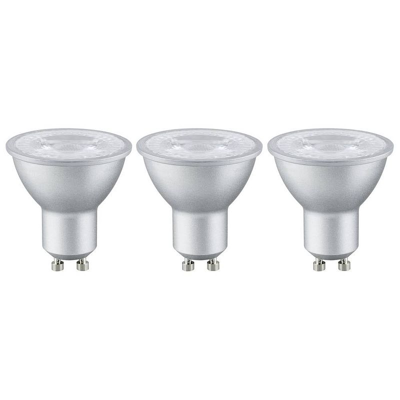 Foto van Paulmann 28581 led-lamp energielabel g (a - g) gu10 4 w warmwit (ø x h) 51 mm x 55 mm 3 stuk(s)