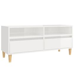 Foto van The living store klassieke tv-kast - 100 x 34.5 x 44.5 cm - hoogglans wit