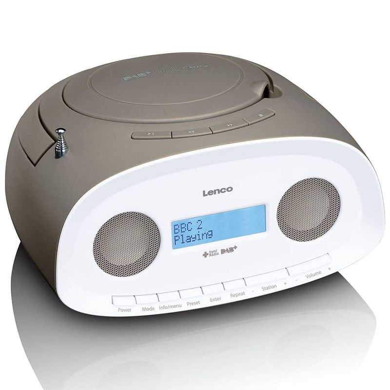 Foto van Lenco draagbare dab+ radio met cd/mp3-speler scd-69 taupe