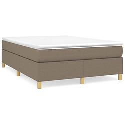 Foto van Vidaxl boxspringframe stof taupe 140x190 cm