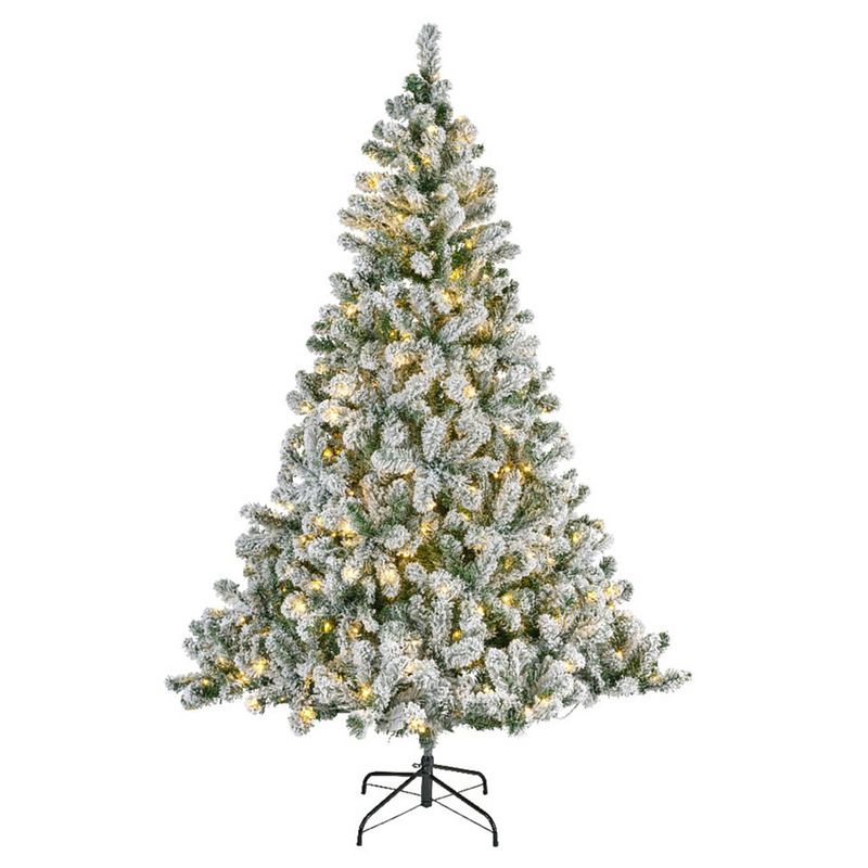 Foto van Kunst kerstboom imperial pine met sneeuw en verlichting 210 cm - kunstkerstboom