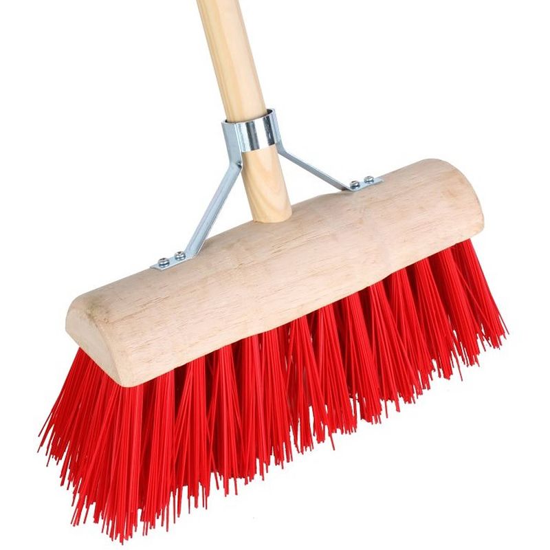 Foto van Talen tools - bezem - halfrond - 31 cm - rood - compleet