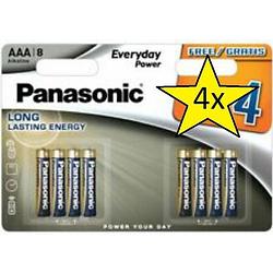 Foto van 4 blisters (32 batterijen) panasonic alkaline everyday power aaa