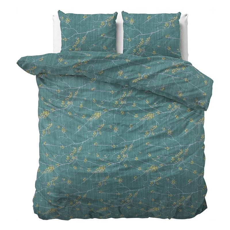 Foto van Dreamhouse bedding carlo dekbedovertrek - 2-persoons (200x200/220 cm + 2 slopen) - katoen satijn - green