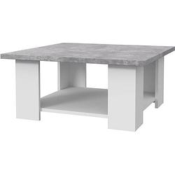 Foto van Pilvi salontafel - wit en lichtgrijs beton - l 67 x d 67 x h 31 cm