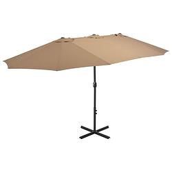 Foto van Vidaxl parasol met aluminium paal 460x270 cm taupe