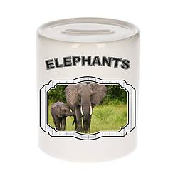 Foto van Dieren olifant spaarpot - elephants/ olifanten spaarpotten kinderen 9 cm - spaarpotten