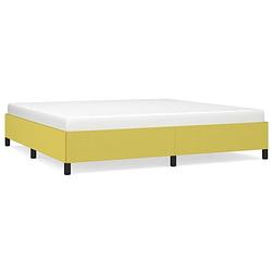 Foto van The living store bedframe groen 203x203x35 cm - ademend - duurzaam - stabiele poten - multiplex lattenbodem - matras