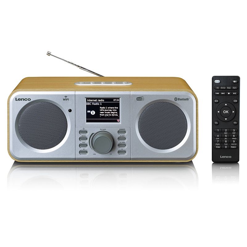 Foto van Stereo internet radio met dab+ en fm lenco dir-141wd hout