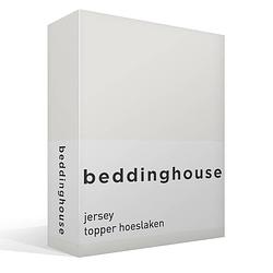 Foto van Beddinghouse jersey topper hoeslaken - 100% gebreide jersey katoen - 1-persoons (70/90x200/220 cm) - off white