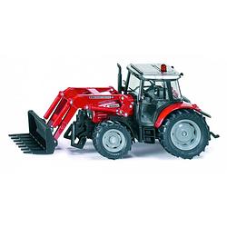 Foto van Siku massey ferguson 894 tractor met voorlader rood (3653)