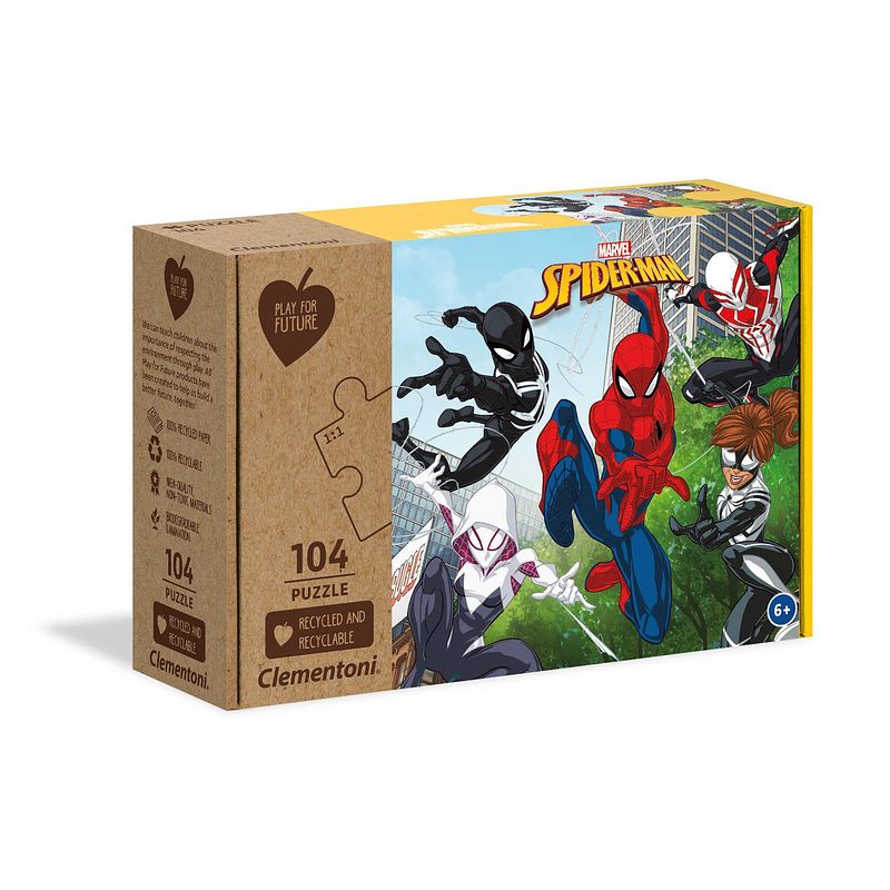 Foto van Clementoni legpuzzel marvel spider-man junior karton 104 stukjes