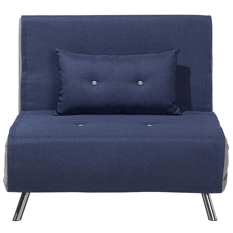 Foto van Beliani farris - slaapbank-blauw-polyester