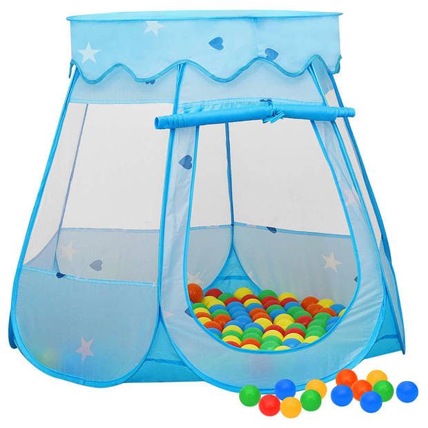 Foto van Vidaxl kinderspeeltent met 250 ballen 102x102x82 cm blauw