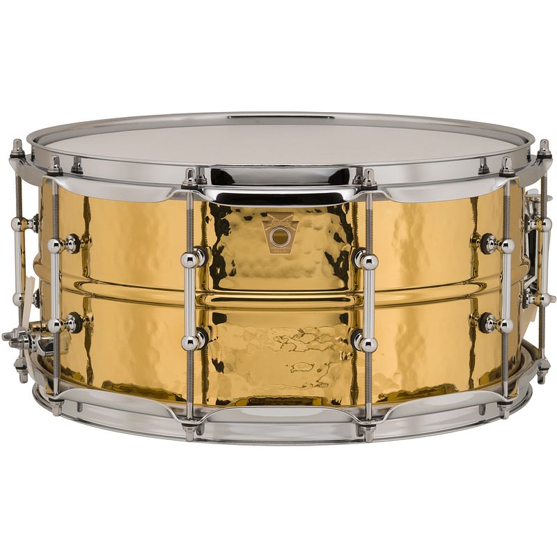 Foto van Ludwig lb422bkt 14 x 6.5 inch snaredrum hammered brass