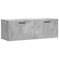 Foto van The living store zwevende wandkast - betongrijs - 100 x 36.5 x 35 cm - duurzaam bewerkt hout