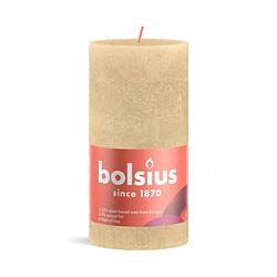 Foto van Bolsius - rustiek stompkaars shine 130 x 68 mm oat beige kaars