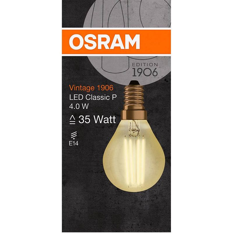 Foto van Osram 4058075293496 led-lamp energielabel f (a - g) e14 kogel 5 w warmwit (ø x l) 45.0 mm x 78.0 mm 1 stuk(s)