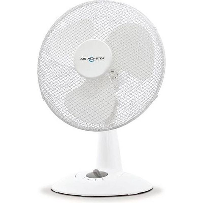 Foto van Air monster tafelventilator - ø30cm - 3 standen - wit